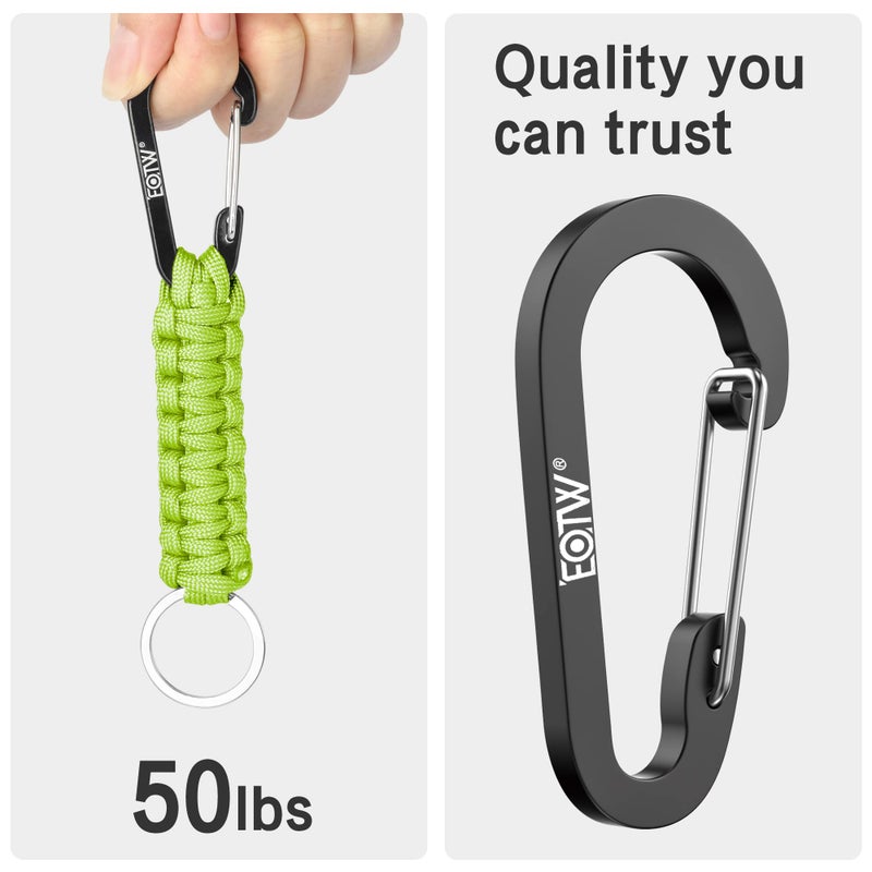 EOTW Carabiner Keychain, Small Carabiner Clip with Paracord Keychain Mini Aluminum D Ring Key Organizer - Image 5
